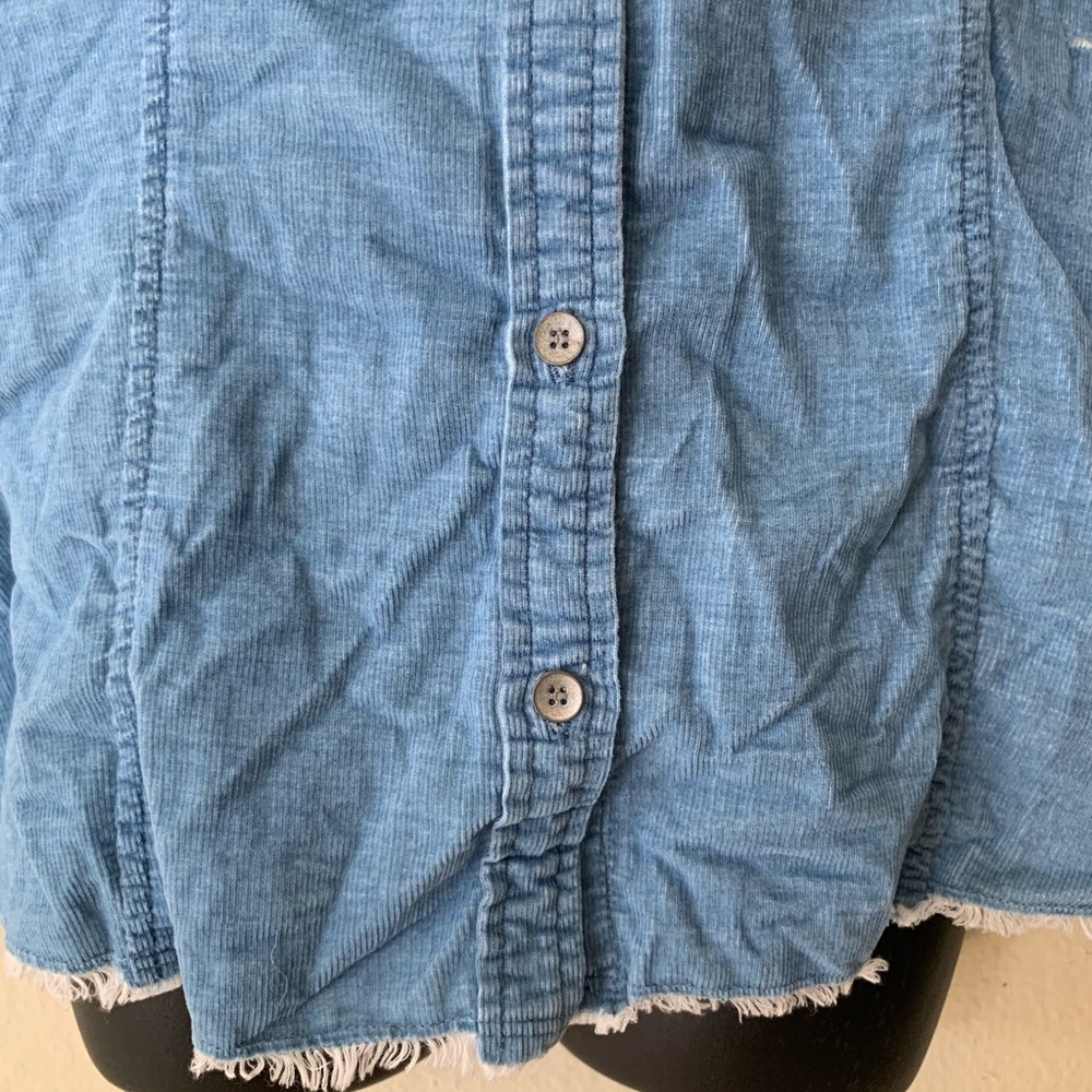 Bella Dahl Light Wash Corduroy Denim Button Shirt - Picture 4 of 11